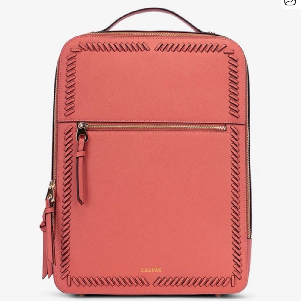 NWT CALPAK Kava 15" Laptop Backpack
Cranberry Faux Leather Travel Bag